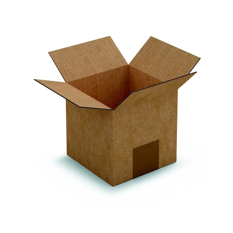 RAJA Caisse américaine carton simple cannelure - L.12 x l.12 x H.12 cm - Kraft brun - Lot de 25
