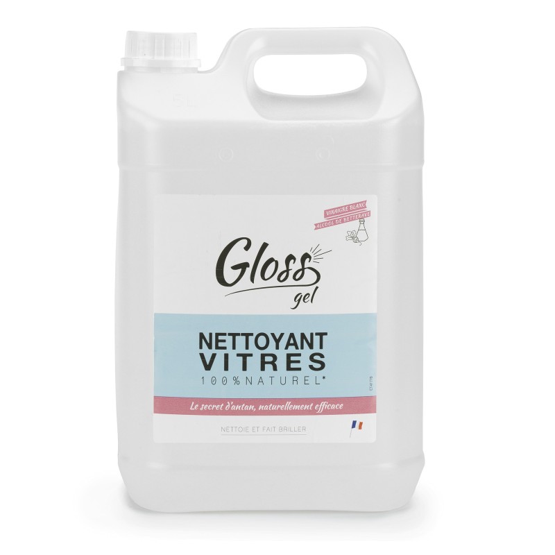 Gloss Gel nettoyant vitres naturel - Sans parfum - Bidon de 5 litres