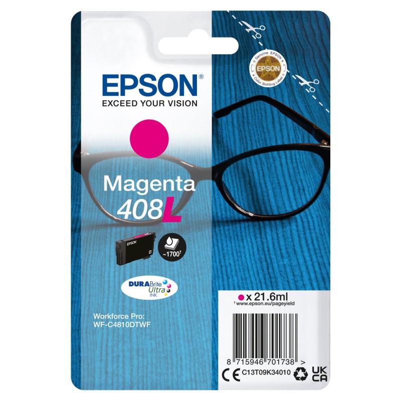 Epson 408 L Cartouche d'encre originale grande capacité C13T09K34010 - Magenta