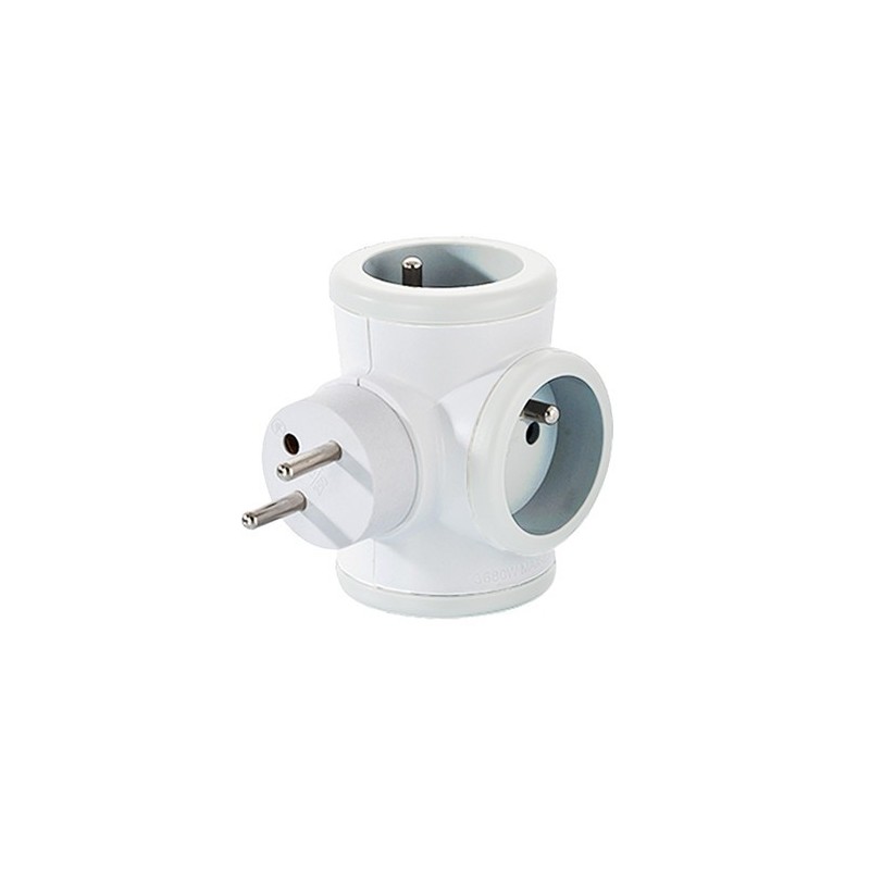 Watt & Co Multiprise rotative 3 prises - Blanc