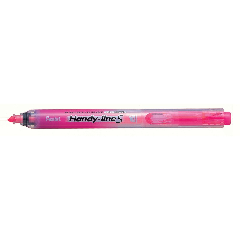 Pentel Surligneur Handy Line S pointe biseautée rétractable - 4 mm - Fuchsia