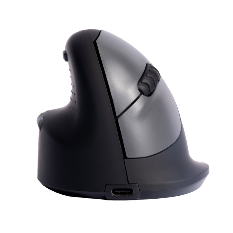 R-Go Tools Souris ergonomique verticale sans fil gaucher R-Go HE Bluetooth - Taille M - Noir et gris