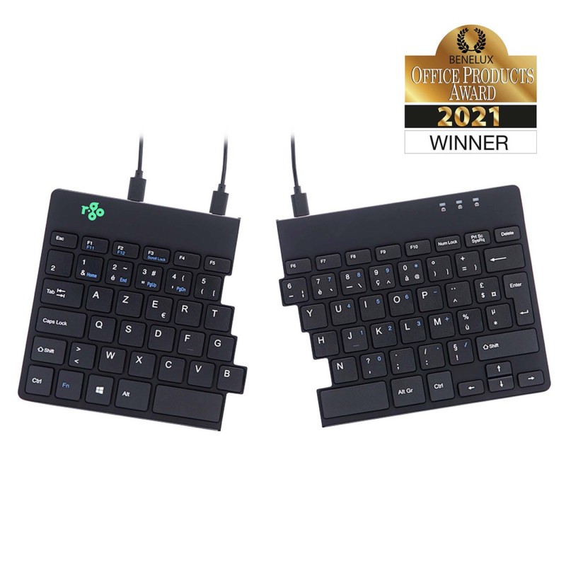 R-Go Tools Split Break - Clavier ergonomique filaire USB - Noir