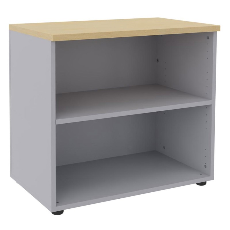 Meuble bas Axiome - L.80 x H.72 cm - Sans porte - Corps Aluminium - Top Hêtre