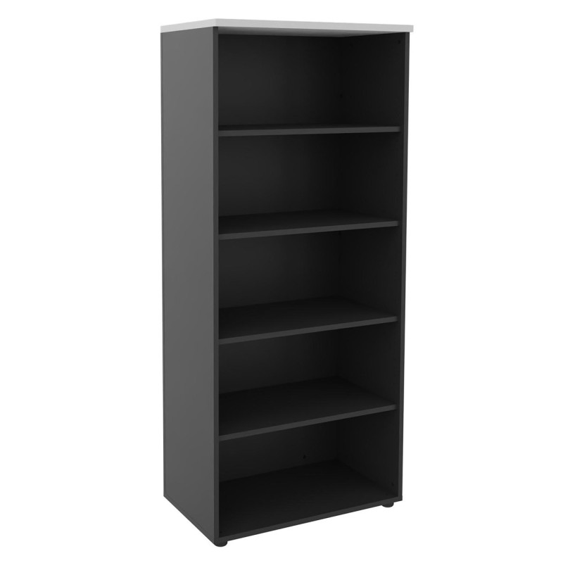 Meuble haut Axiome - L.80 x H.180 cm - Sans porte - Corps Anthracite - Top Blanc