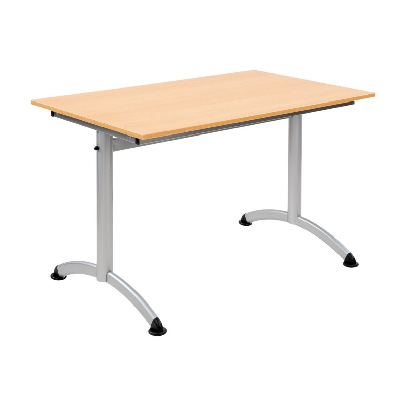 Table modulaire Elite rectangle L.120 x P.70 cm - Plateau Hêtre - Pieds Aluminium
