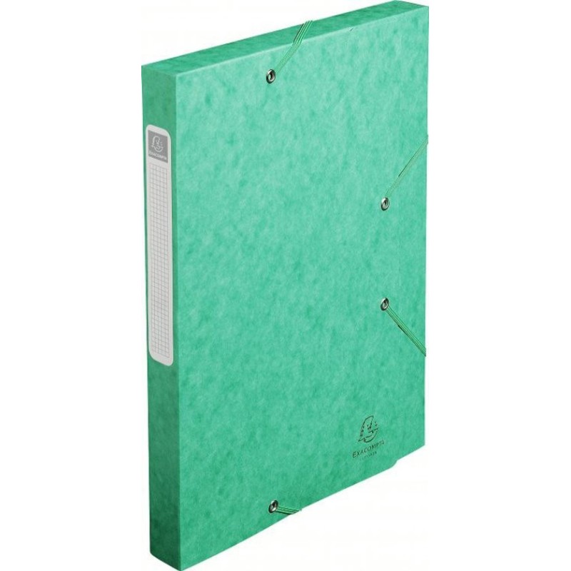 Exacompta Boîte de classement A4 Cartobox - Carte lustrée 5/10E - Dos 2,5 cm - Vert - Lot de 25