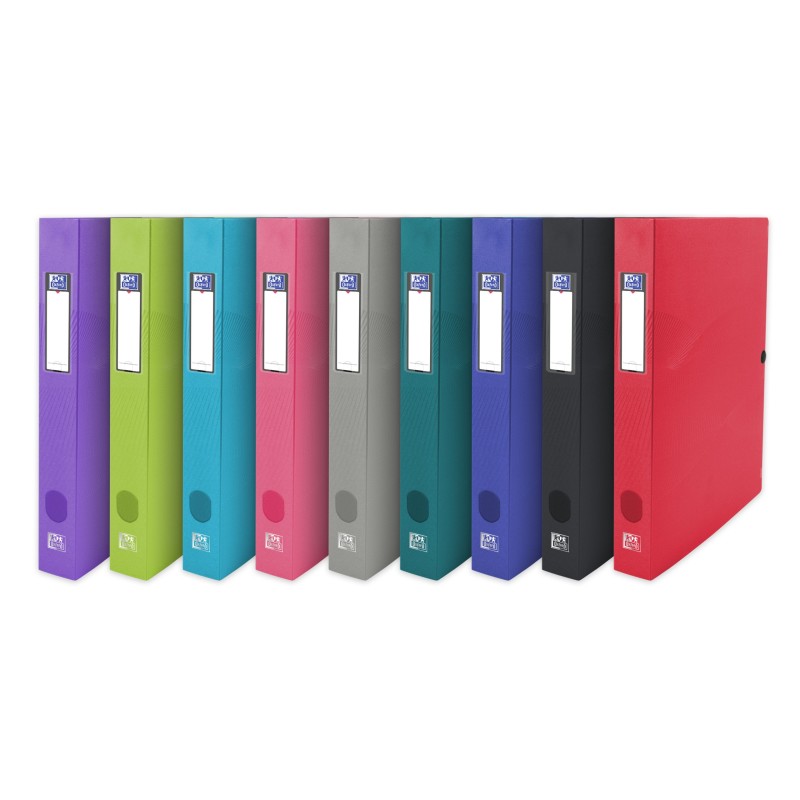 Oxford Boîte Osmose 24 x 32 cm dos 4 cm PP assortis - Lot de 12