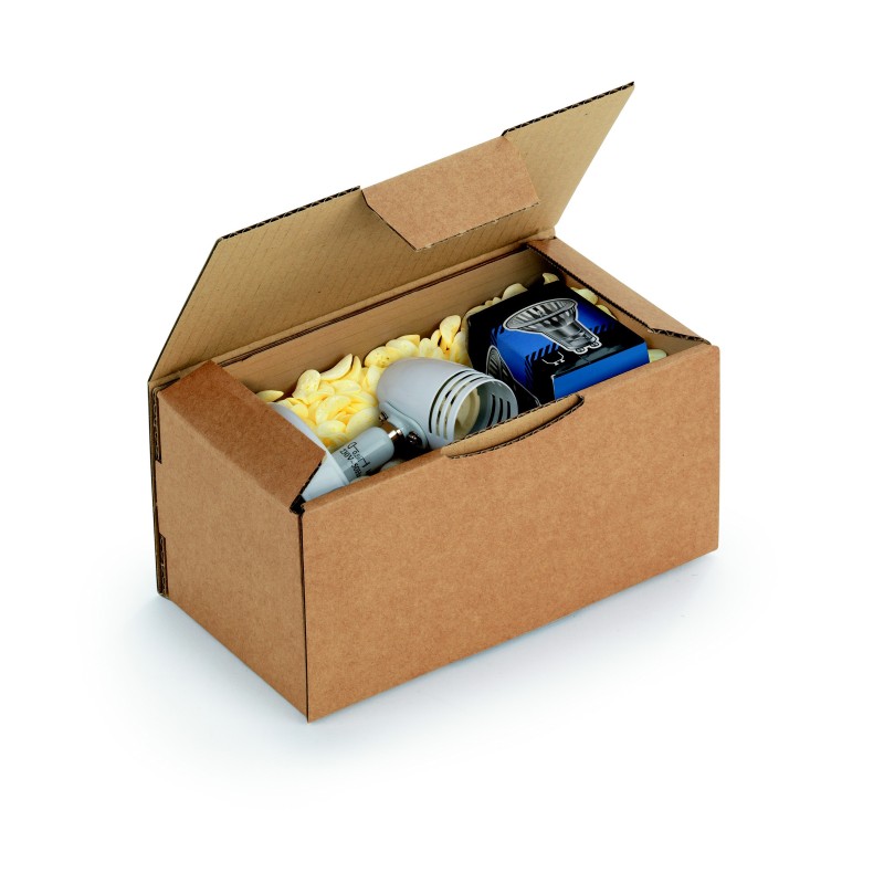 RAJA Boîte d'expédition brune en carton simple cannelure - L.20 x l.10 x H.10 cm - Lot de 50