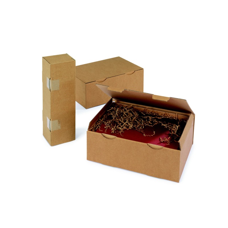 RAJA Boîte d'expédition brune en carton simple cannelure - L.35 x l.22 x H.13 cm - Lot de 50