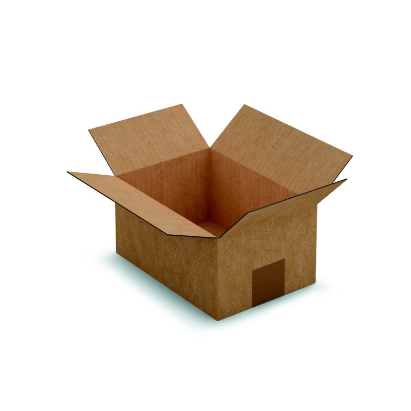RAJA Caisse américaine carton simple cannelure - L.21,5 x l.15 x H.10,5 cm - Kraft brun - Lot de 25