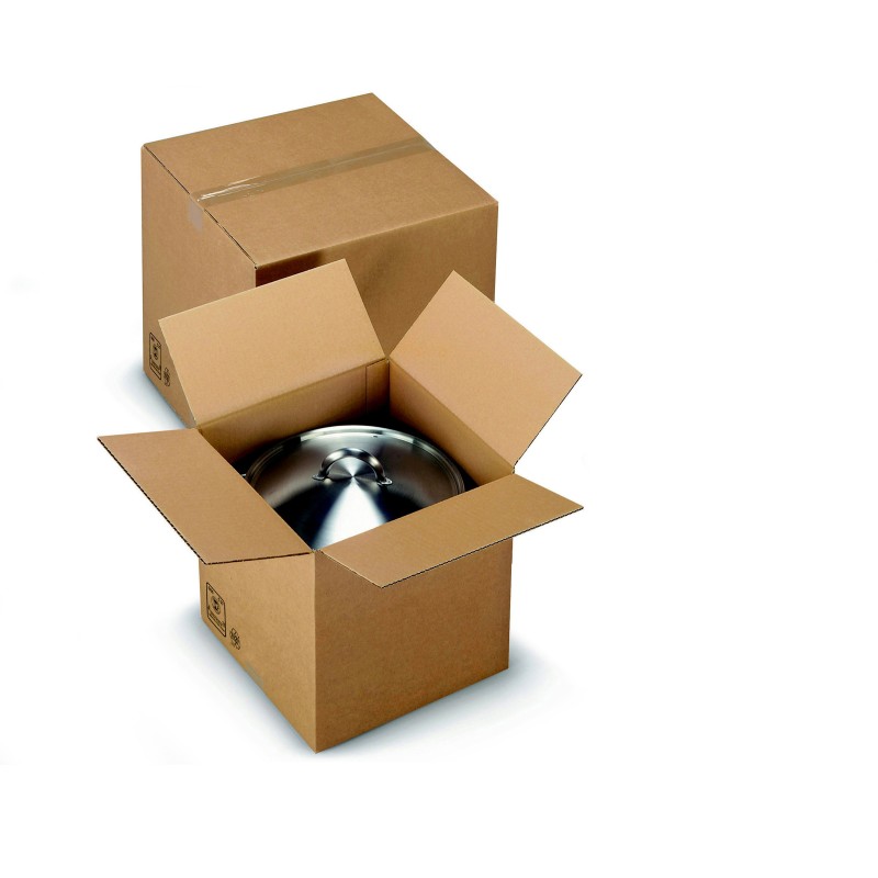 RAJA Caisse américaine carton simple cannelure - L.30 x l.30 x H.30 cm - Kraft brun - Lot de 25