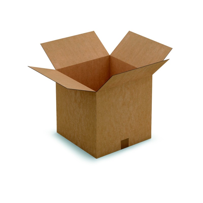RAJA Caisse américaine carton simple cannelure - L.35 x l.35 x H.35 cm - Kraft brun - Lot de 25