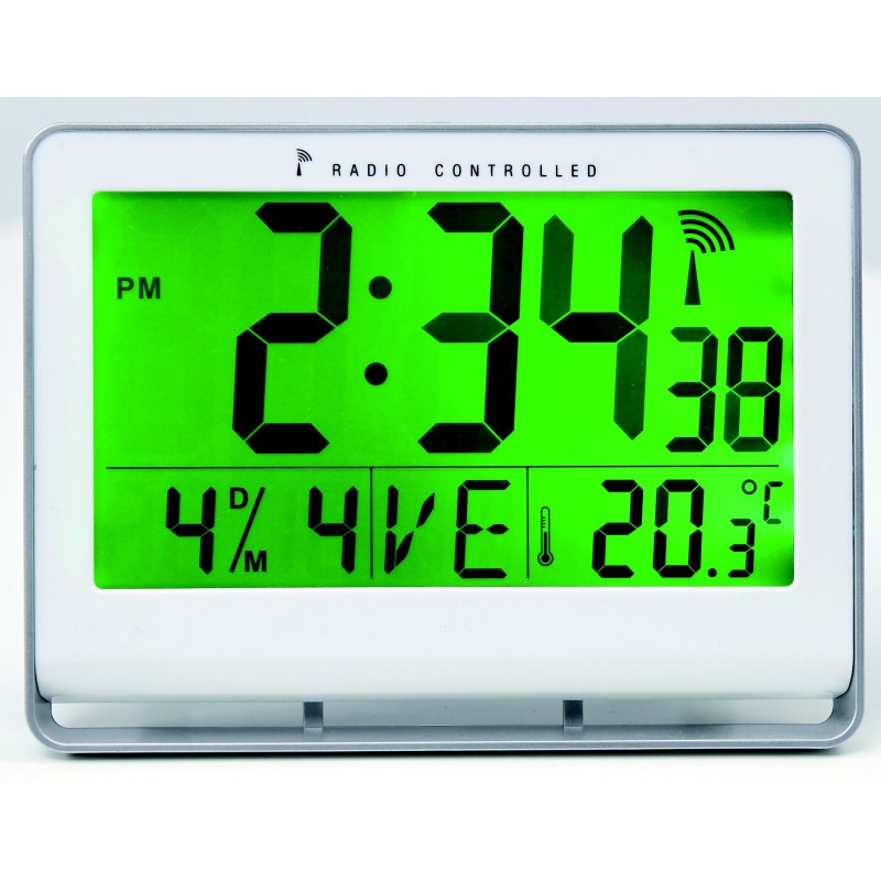 Alba Horloge digitale radio-pilotée - Blanc