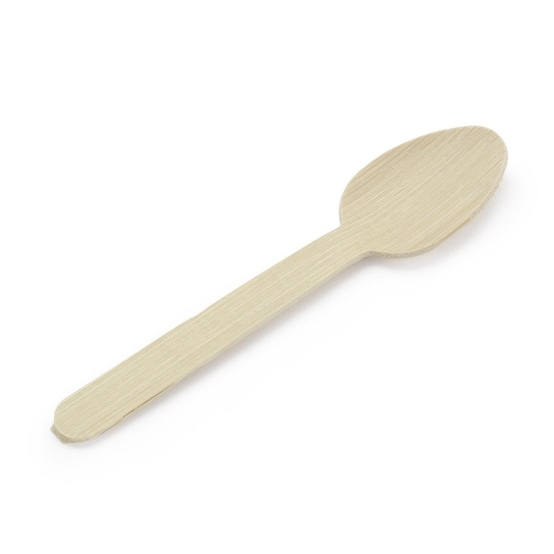 Petite cuillère en bambou L. 13 cm - Lot de 50