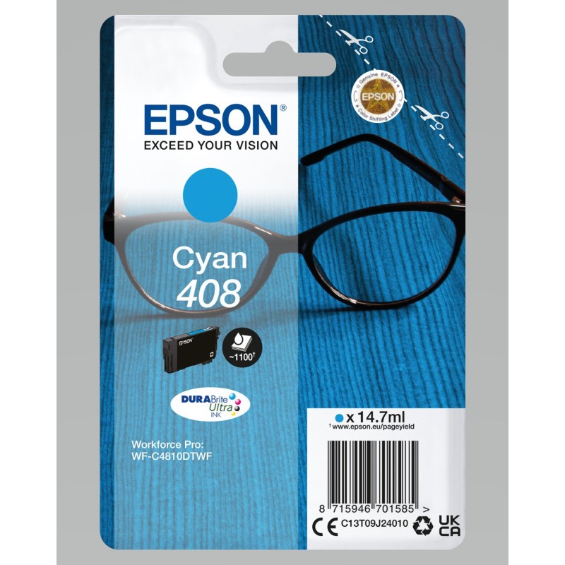 Epson 408 Cartouche d'encre originale C13T09J24010 - Cyan
