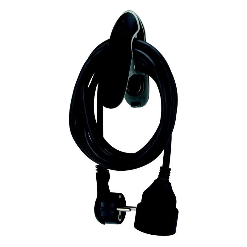 Watt & Co Rallonge éléctrique avec clip - Noir - 5 m
