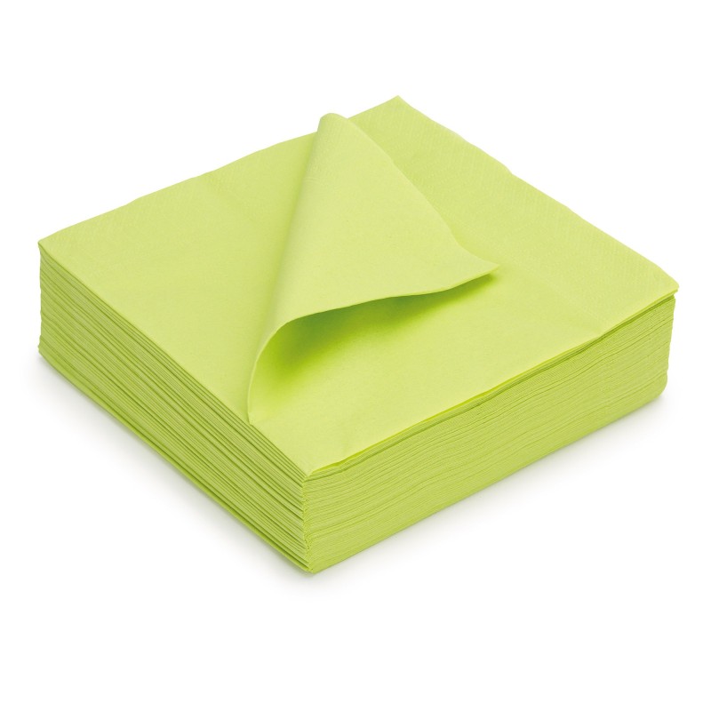 Serviettes de table jetables 33 x 33 cm Vert Anis - Lot de 50