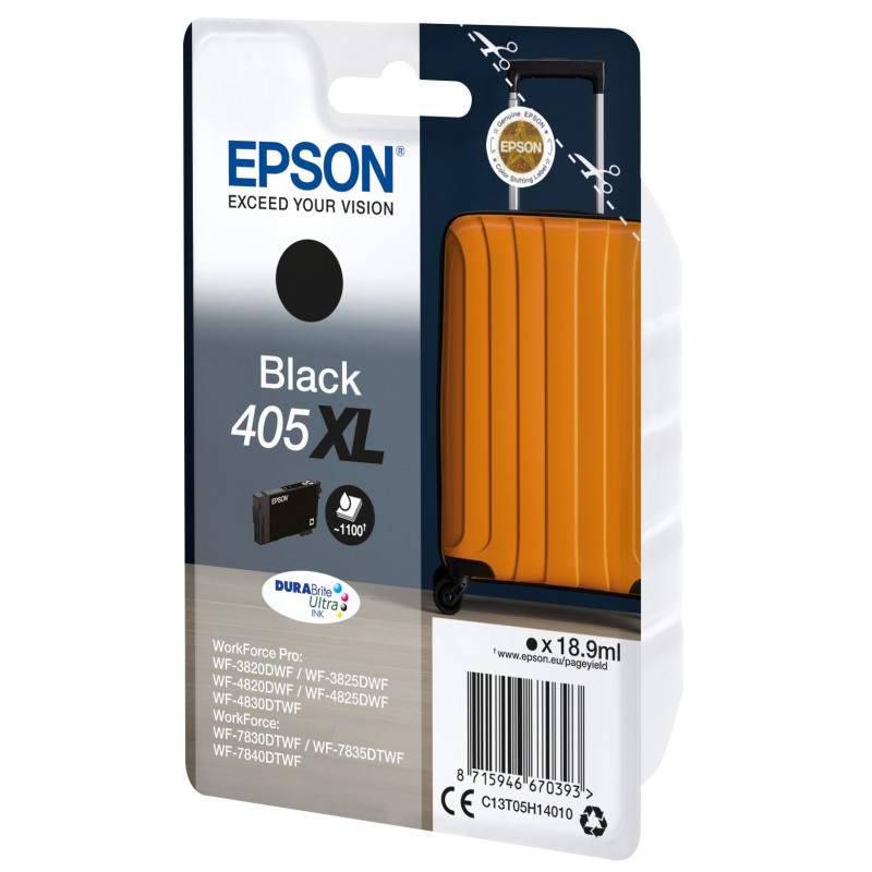 Epson 405 XL ''Valise'' Cartouche d'encre originale grande capacité C13T05H14010 - Noir