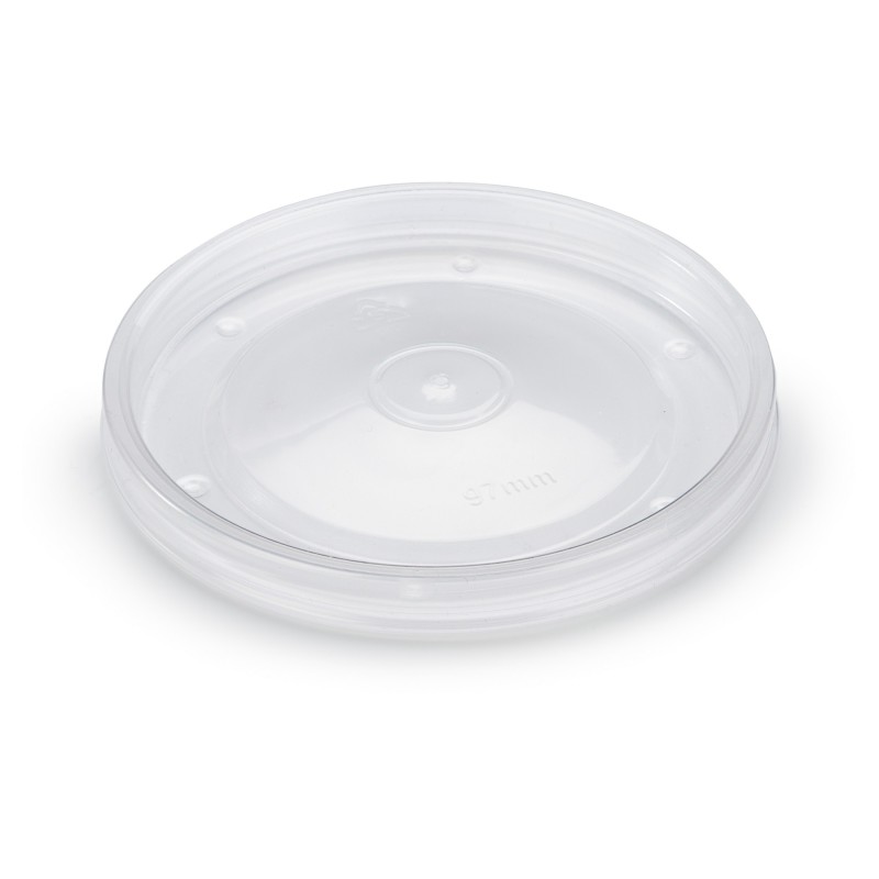 Couvercle en plastique pour pot carton 48 cl - Transparent - Lot de 25