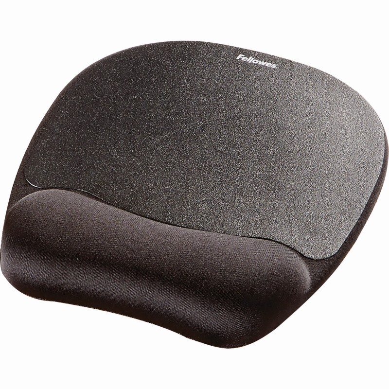 Fellowes Ergo mousse - Tapis de souris ergonomique - Repose-poignet intégré - Noir