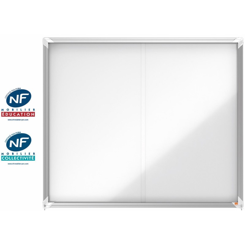 Nobo Vitrine d'intérieur Premium Plus portes coulissantes fond magnétique 15 feuilles A4 - 114 x 97 cm