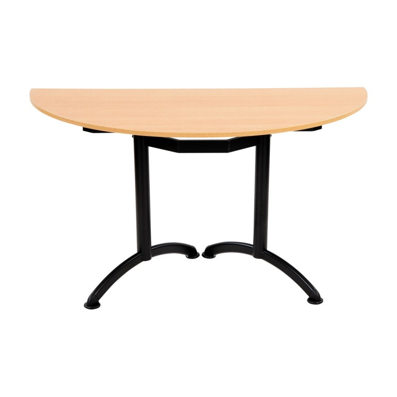 Table modulaire Elite 1/2 rond L.140 x P.70 cm - Plateau Hêtre - Pieds Noir