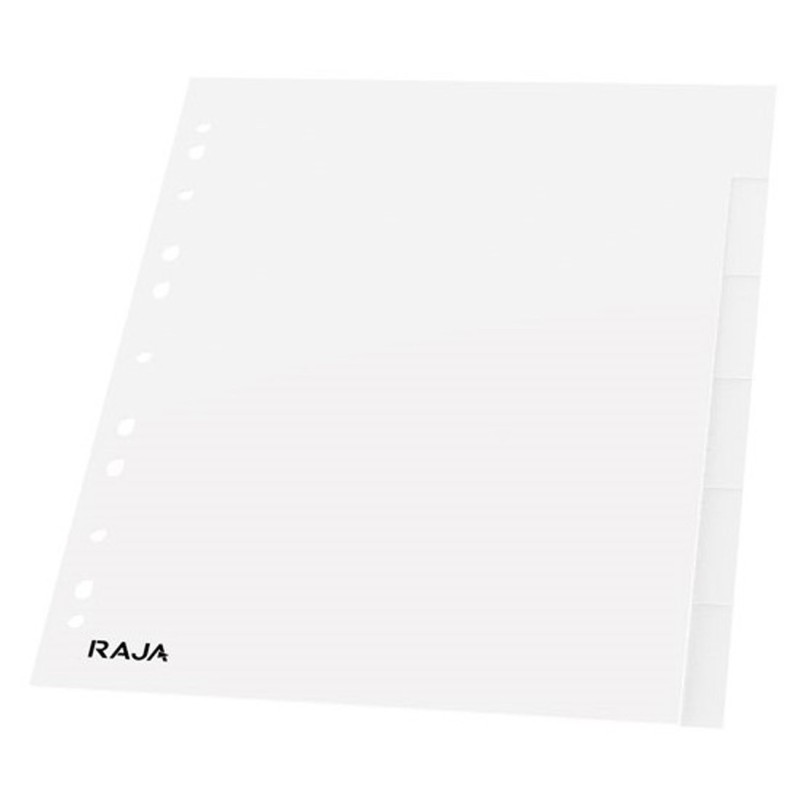 RAJA Intercalaires neutres A4+ en polypropylène blanc - 6 onglets