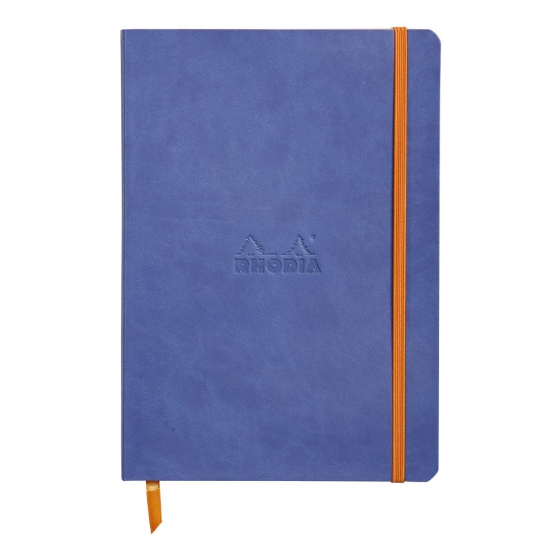 Rhodia Carnet souple Rhodiarama A5 14,8 x 21 cm - 90g - Ligné 7 mm - Bleu - 160 pages
