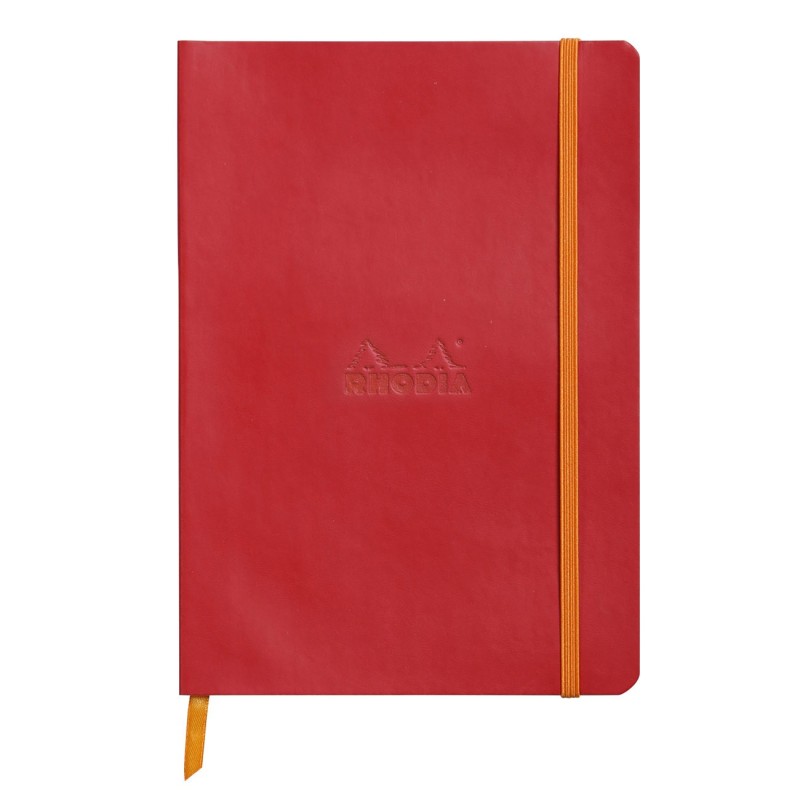 Rhodia Carnet souple Rhodiarama A5 14,8 x 21 cm - 90g - Ligné 7 mm - Rouge - 160 pages