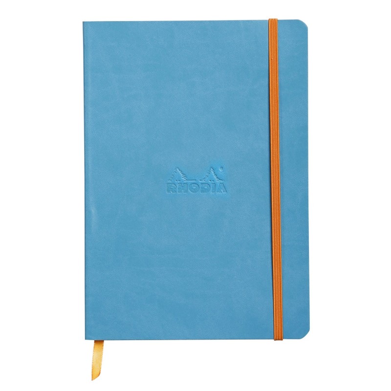 Rhodia Carnet souple Rhodiarama A5 14,8 x 21 cm - 90g - Ligné 7 mm - Turquoise - 160 pages
