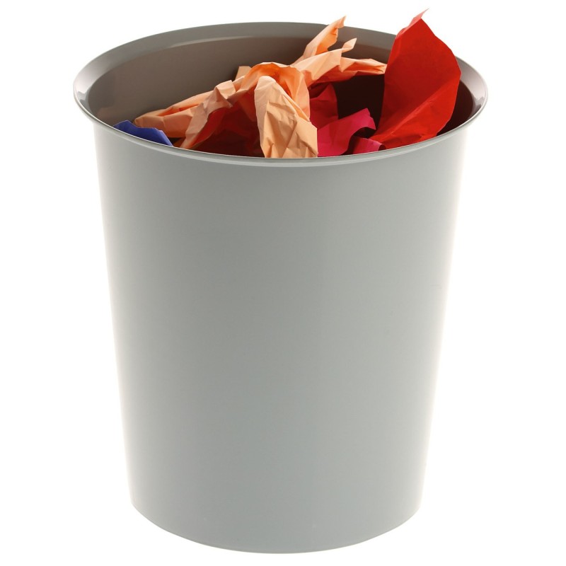 RAJA Corbeille à papier 18L recyclable - Gris