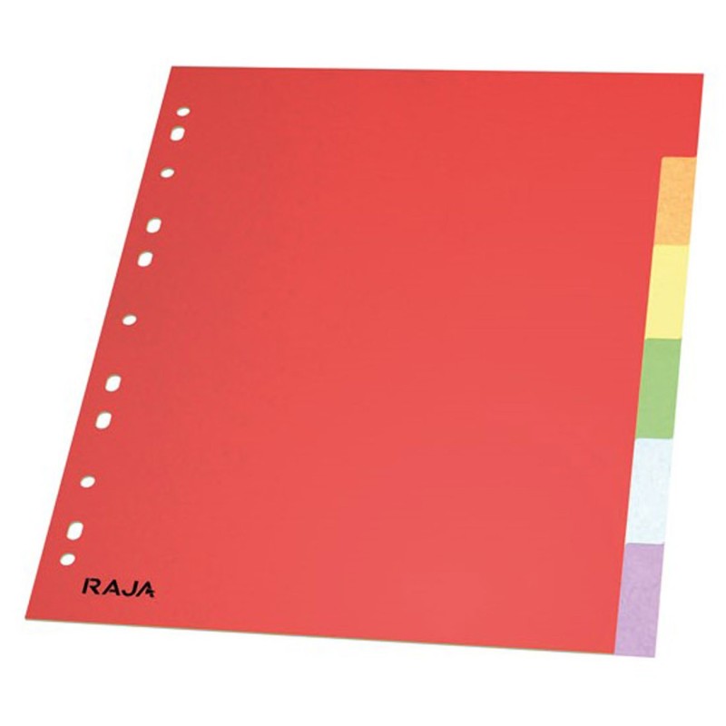RAJA Intercalaires neutres A4+ en carte lustrée 225g couleur - 6 onglets