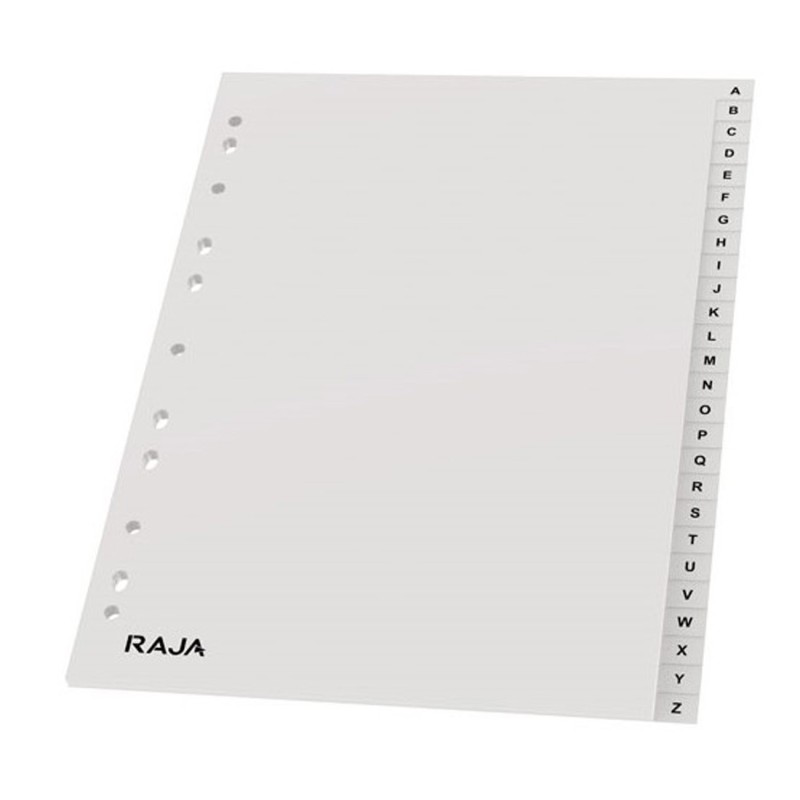 RAJA Intercalaires alphabétiques A4 en polypropylène gris - 26 divisions