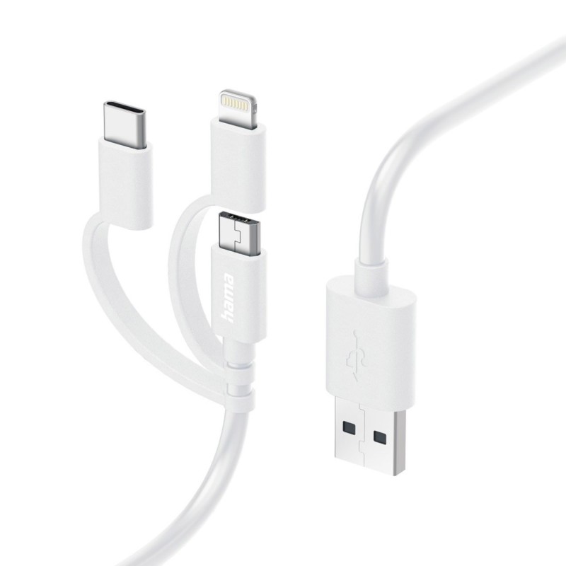 Hama Câble chargement USB 3 en 1 - micro-USB / USB-C / Lightning - 1 mètre