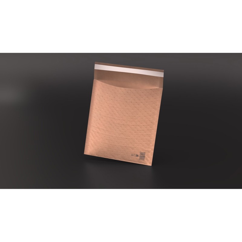 La Couronne Pochette matelassée à bulles 100 x 165 mm - 100% papier brun - Lot de 200