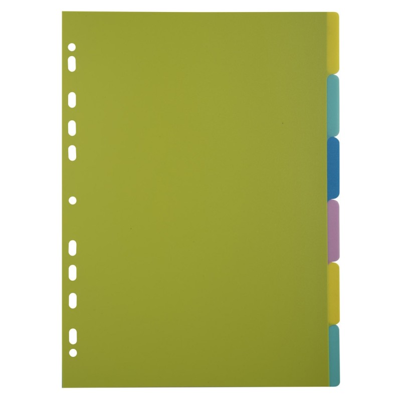 Exacompta Intercalaires A4 en polypropylène Forever® Young - 6 positions - Coloris assortis