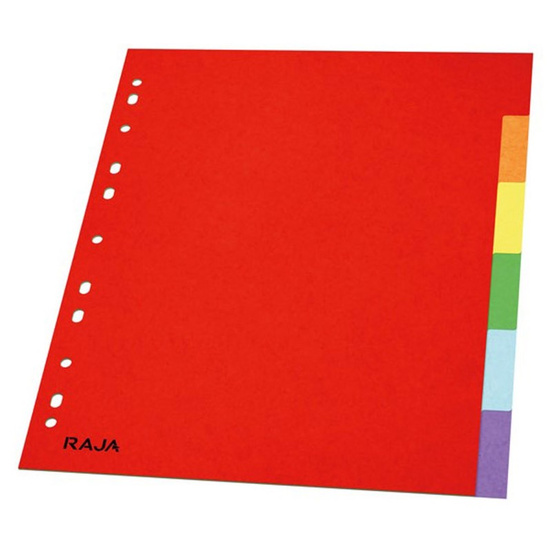 RAJA Intercalaires neutres A4+ en carte standard 160g couleur - 6 onglets