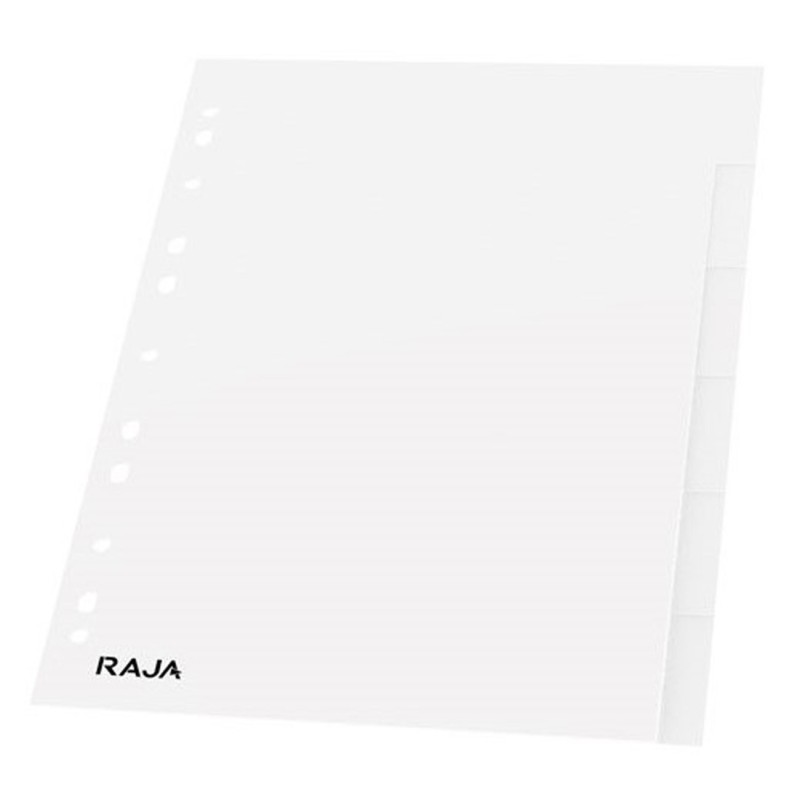 RajaI Intercalaires neutres A4 en polypropylène blanc - 6 onglets