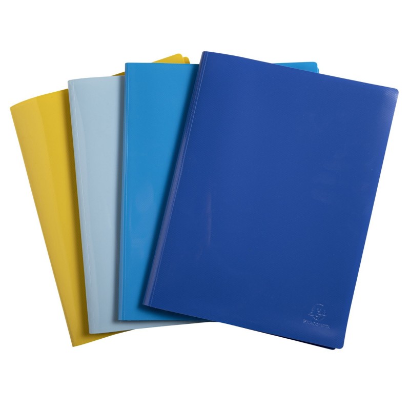 Exacompta Porte vues Bee Blue A4 - Polypropylène semi rigide - 30 pochettes - 60 vues - Assortis