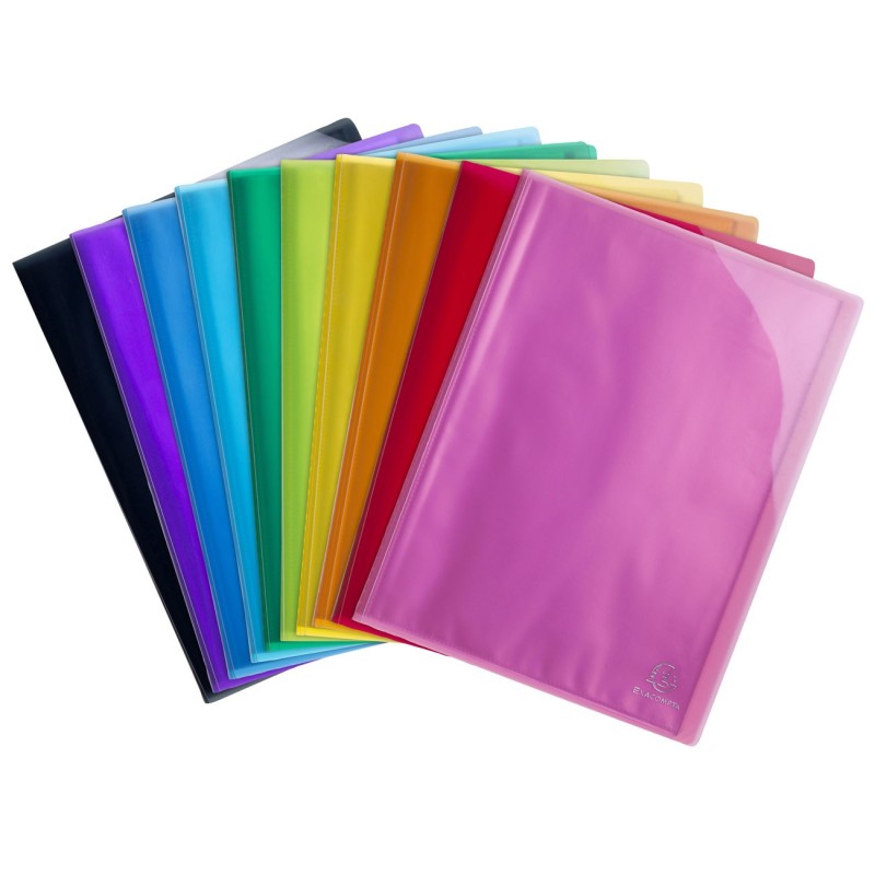 Exacompta Porte vues Iderama A4 - Polypropylène semi rigide - 20 pochettes - 40 vues - Assortis