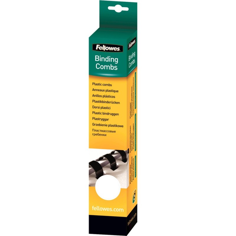 Fellowes Baguettes de reliure anneaux plastique - 14 mm - Blanc - Boîte de 25