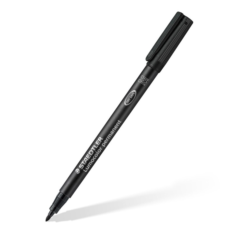 STAEDTLER Lumocolor Marqueur permanent Lumocolor 317 pointe moyenne 1 mm plastique recyclé à 97% - Noir