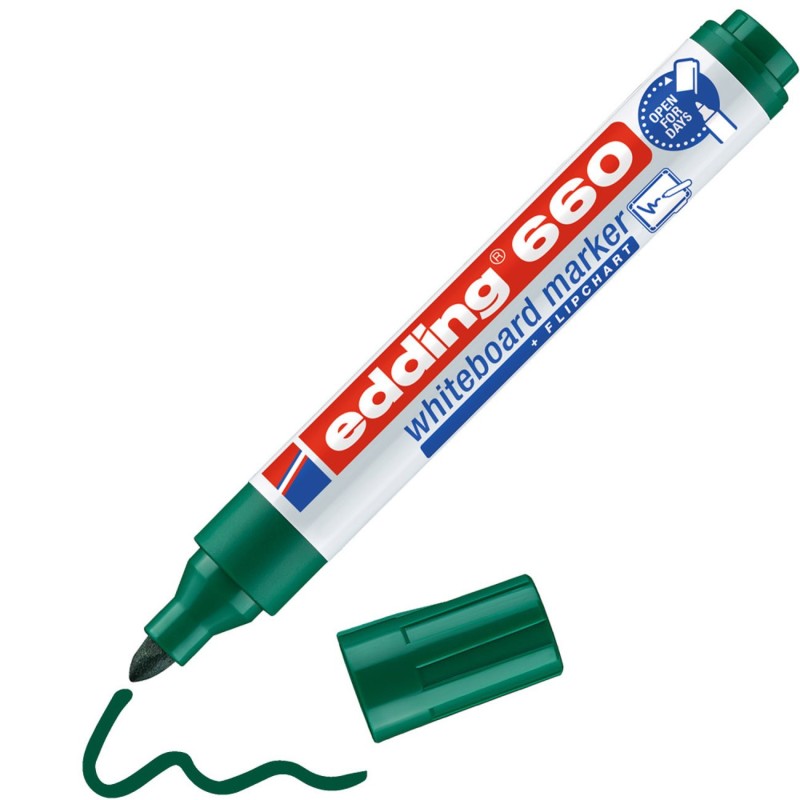 Edding 660 Marqueur effaçable tableau blanc pointe ogive 1,5 - 3 mm - Vert