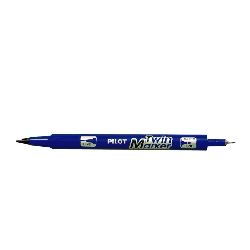 Pilot Marqueur permanent Twin Begreen à 2 pointes 0,3 mm - 0,5 mm - Bleu