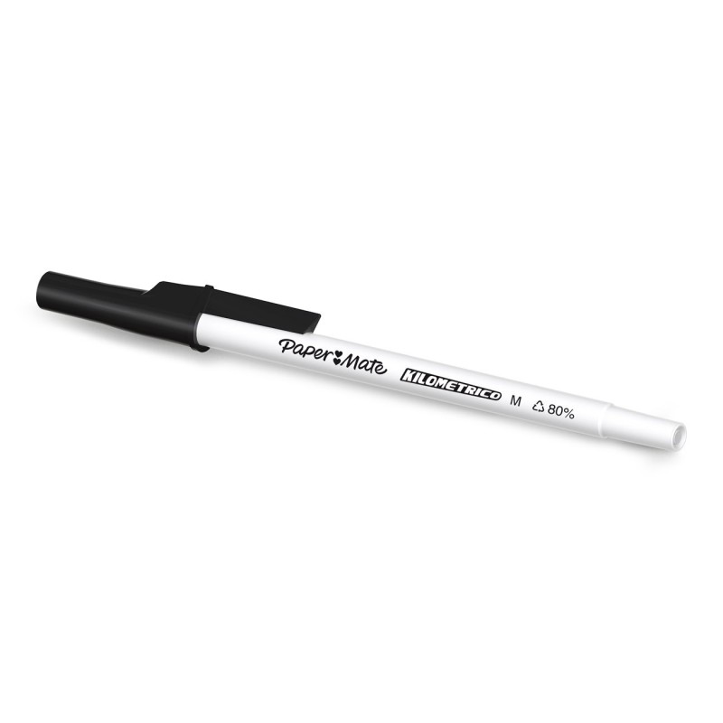 Papermate Kilometrico Stylo à bille à capuchon pointe moyenne 1 mm - Noir