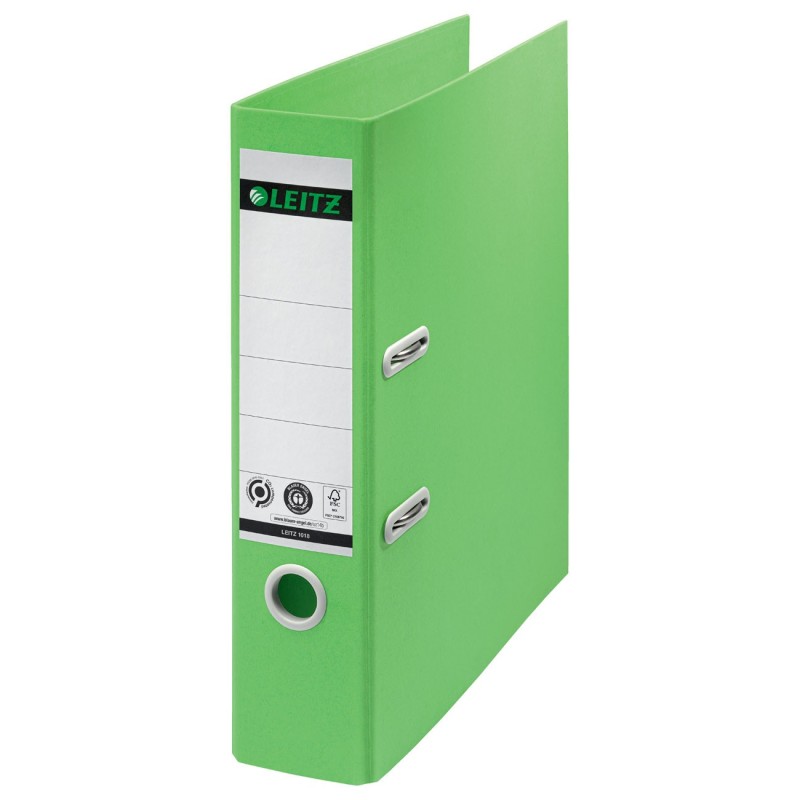 Leitz Recycle Classeur à levier A4 180° - Carton 100% recyclé et recyclable - Dos 8 cm - Vert