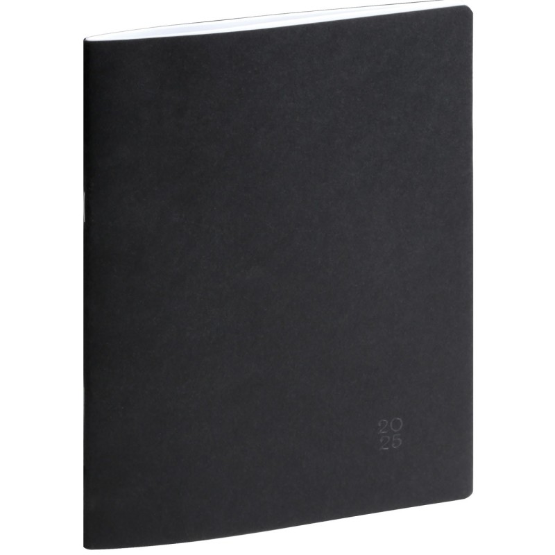 Exacompta Agenda mensuel carnet de notes EasySlim 21 - 15 x 21 cm - Noir - 2025