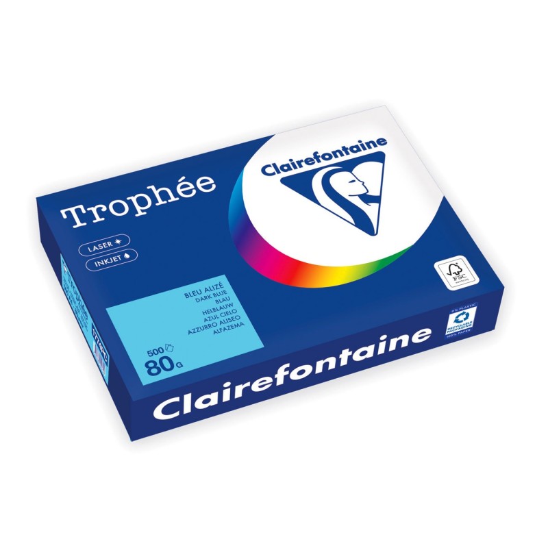 Clairefontaine Papier A4 couleur Trophée - 80 g - 500 feuilles - Bleu