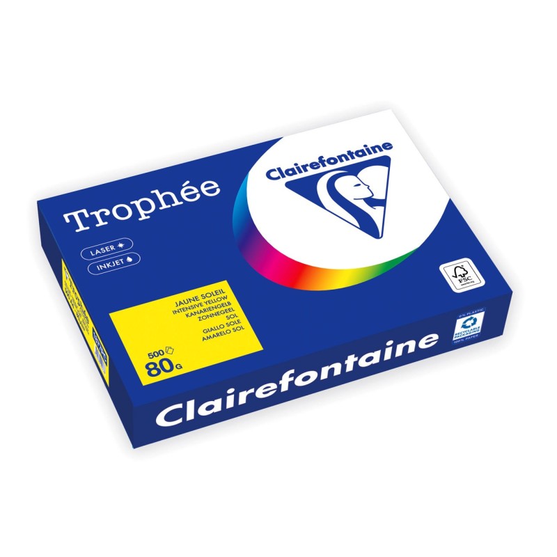 Clairefontaine Papier A4 Trophée - 80 g - 500 feuilles - Jaune Soleil